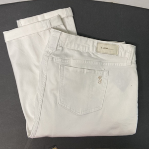 Slink White Denim Cropped Jeans Size 18